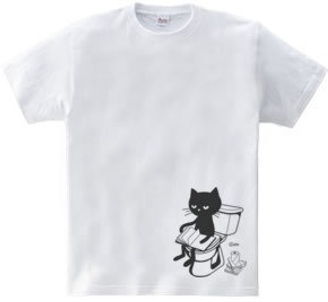 Toilets and cat 150.160 (WomanM.L) T-shirt order product] - 女装 T 恤 - 棉 白色