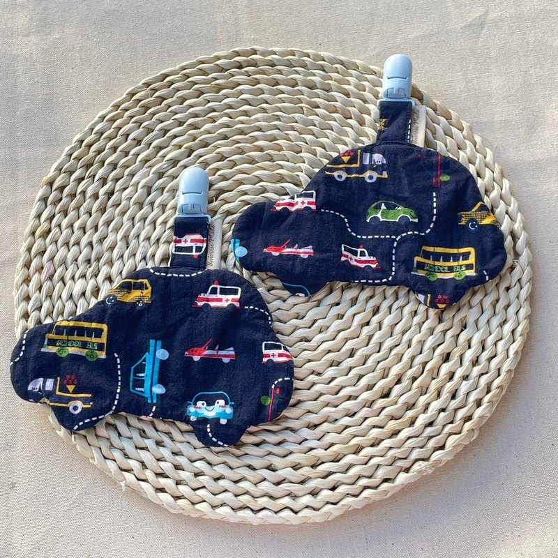 手作造型手帕巾 - 围嘴/口水巾 - 棉．麻 蓝色