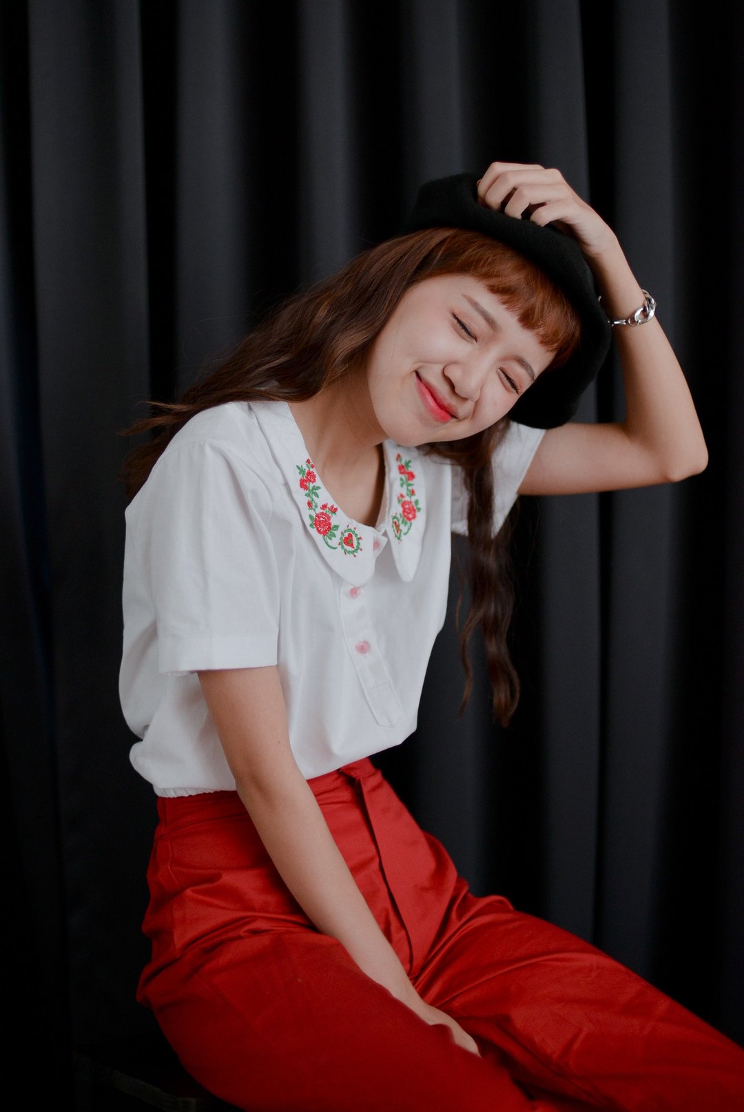 Highestjump Flower shirt off white - 女装上衣 - 棉 白色