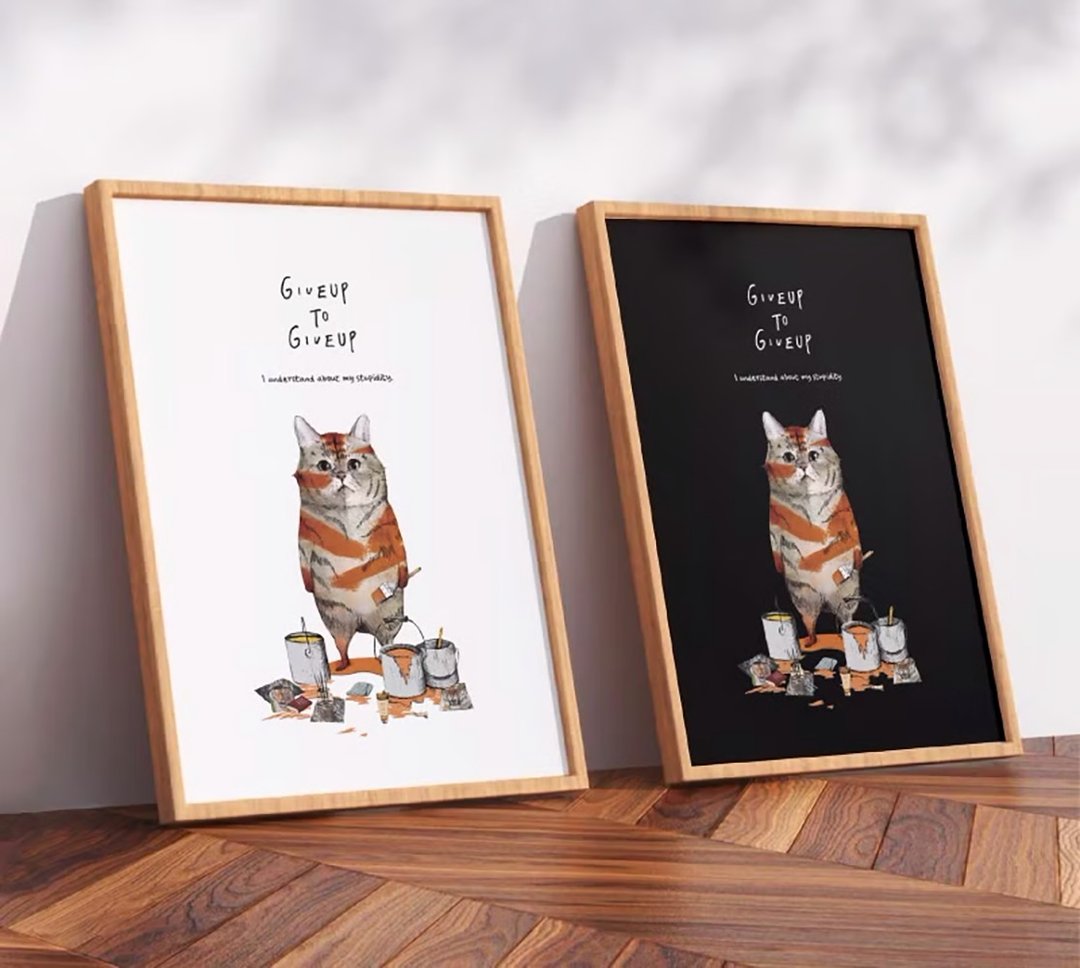 想变成老虎的猫 / 原创海报 / A4 或 A3 size - 海报/装饰画/版画 - 塑料 白色