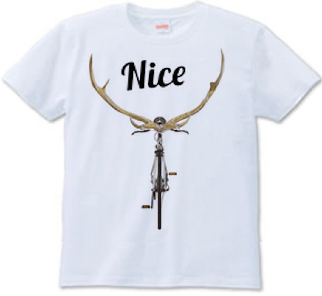 NICE DEER (T-shirt white / ash) - 女装 T 恤 - 棉 灰色