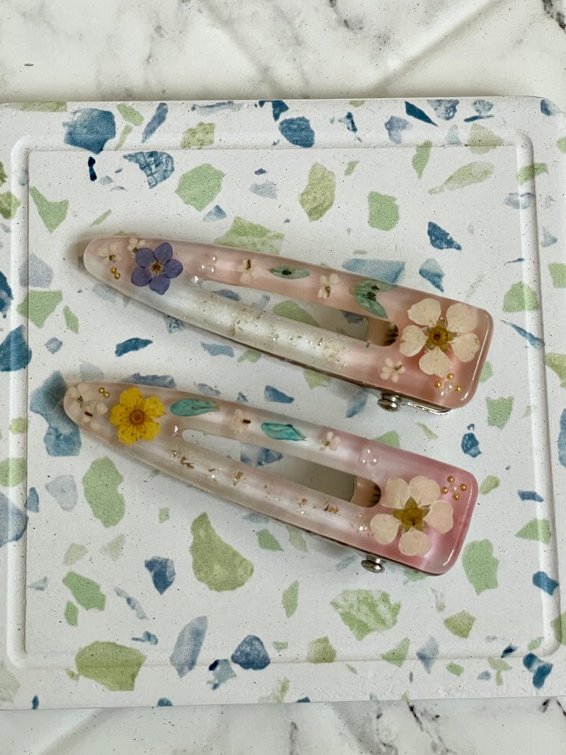 森林系列 永生花-珊瑚色水仙发夹 - 发饰 - 树脂 红色