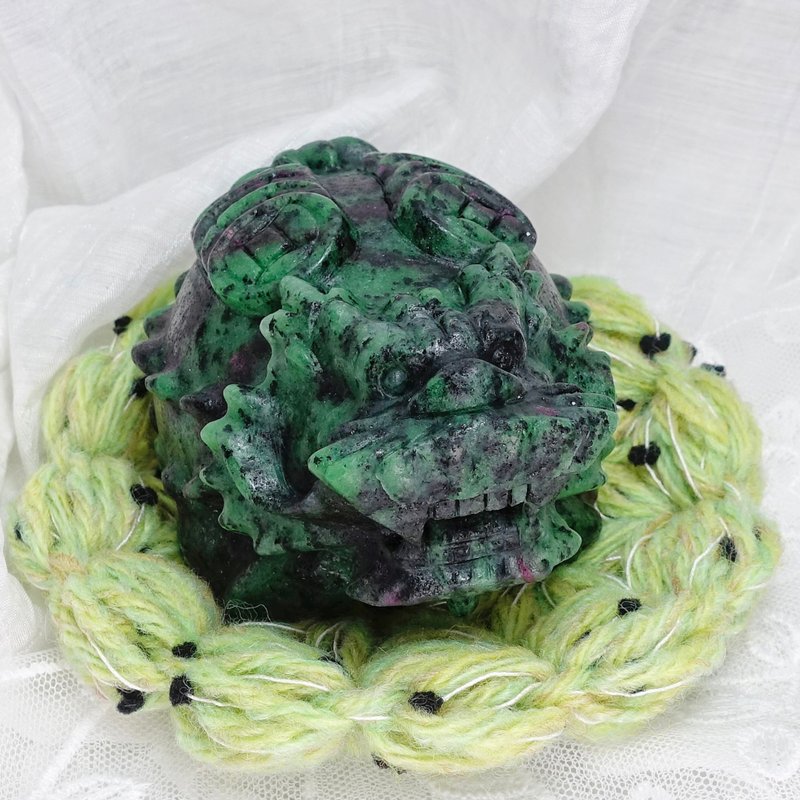 红绿宝钱龟附手工矿垫 - 摆饰 - 半宝石 