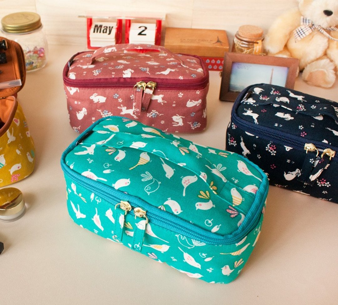 Chuyu【促销】手提化妆包/首饰收纳包/万用收纳/3C线材-花布恋 - 化妆包/杂物包 - 其他材质 多色