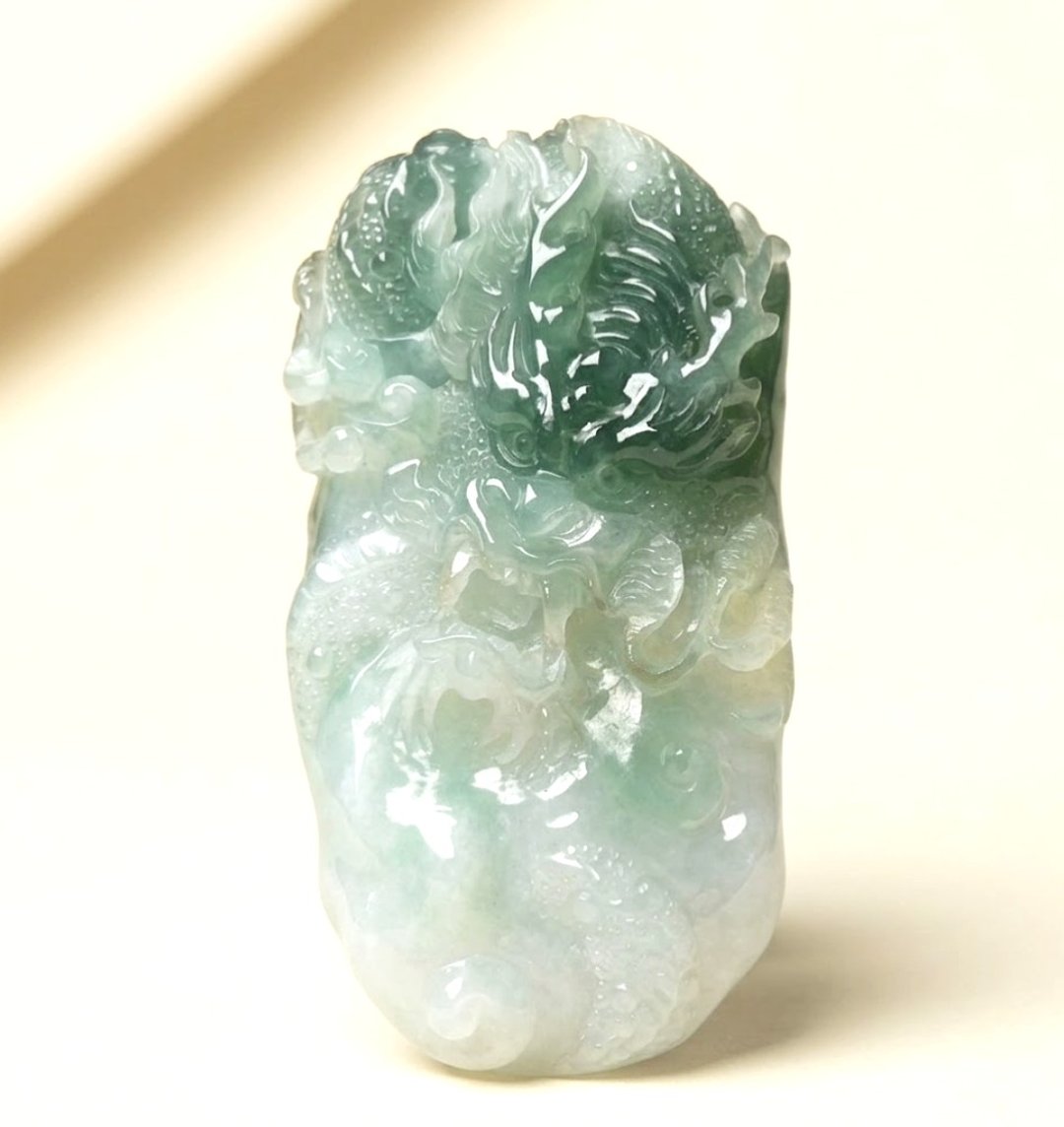 【龙行天下】冰种飘花翡翠龙牌项链 | 天然缅甸玉翡翠 A 货 | 送礼 - 其他 - 玉石 绿色