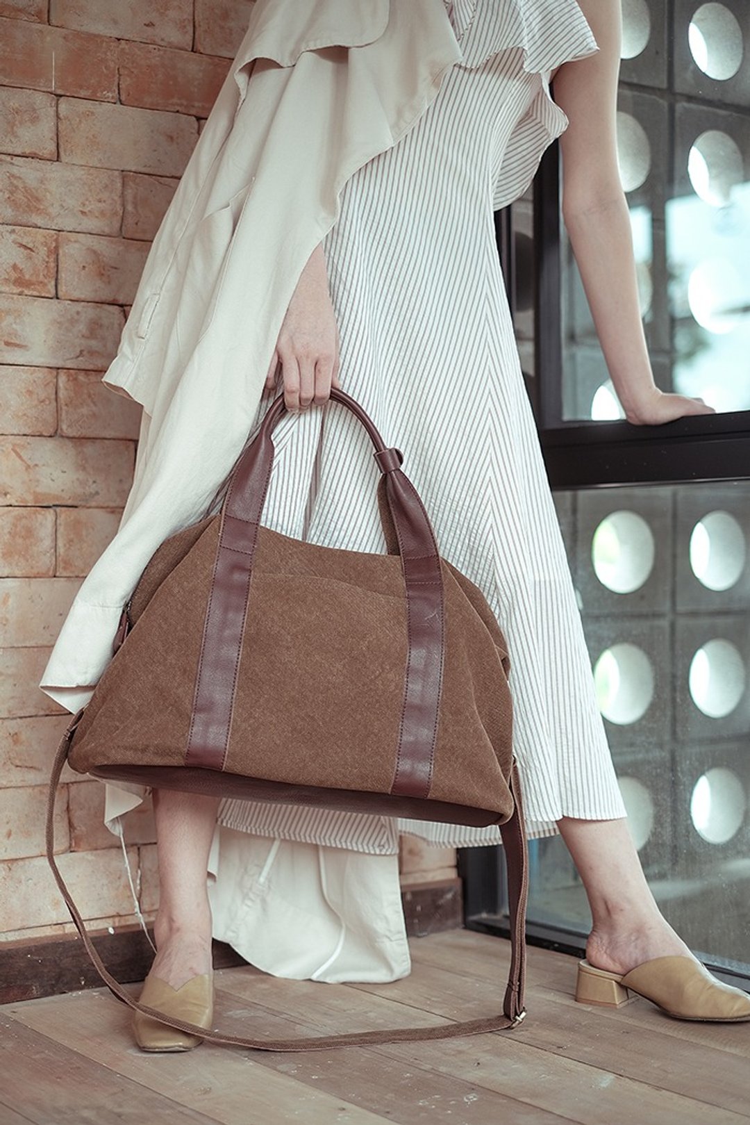 Stonewashed Canvas Weekend Duffel Bag - 行李箱/行李箱保护套 - 棉 黑色