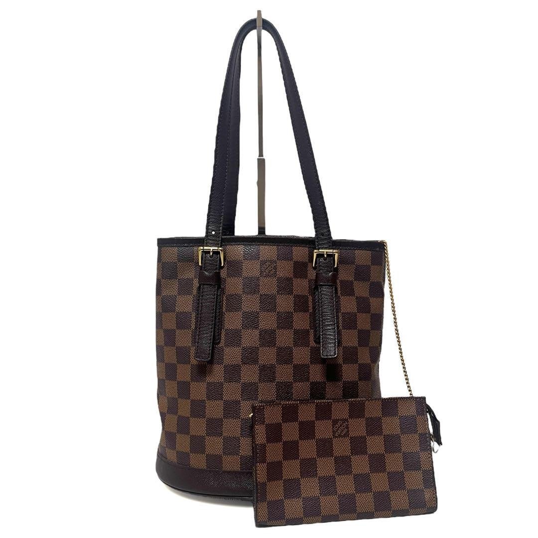 正品 Louis Vuitton 路易威登 MALLORY (马雷) 水桶托特包 附小收纳包 N42240 二手 - 手提包/手提袋 - 其他材质 咖啡色