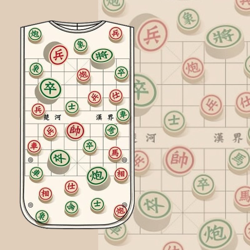 抗菌防漏成人喂食折叠围裙围兜麻雀象棋点心财神圣诞老 - 围嘴/口水巾 - 防水材质 多色
