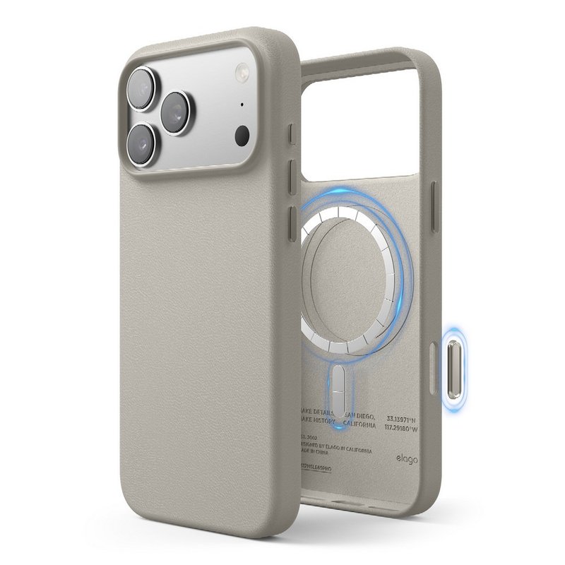 elago iPhone 17 Pro / Pro Max 磁吸植物皮革薄型手机壳 - 手机壳/手机套 - 其他材质 