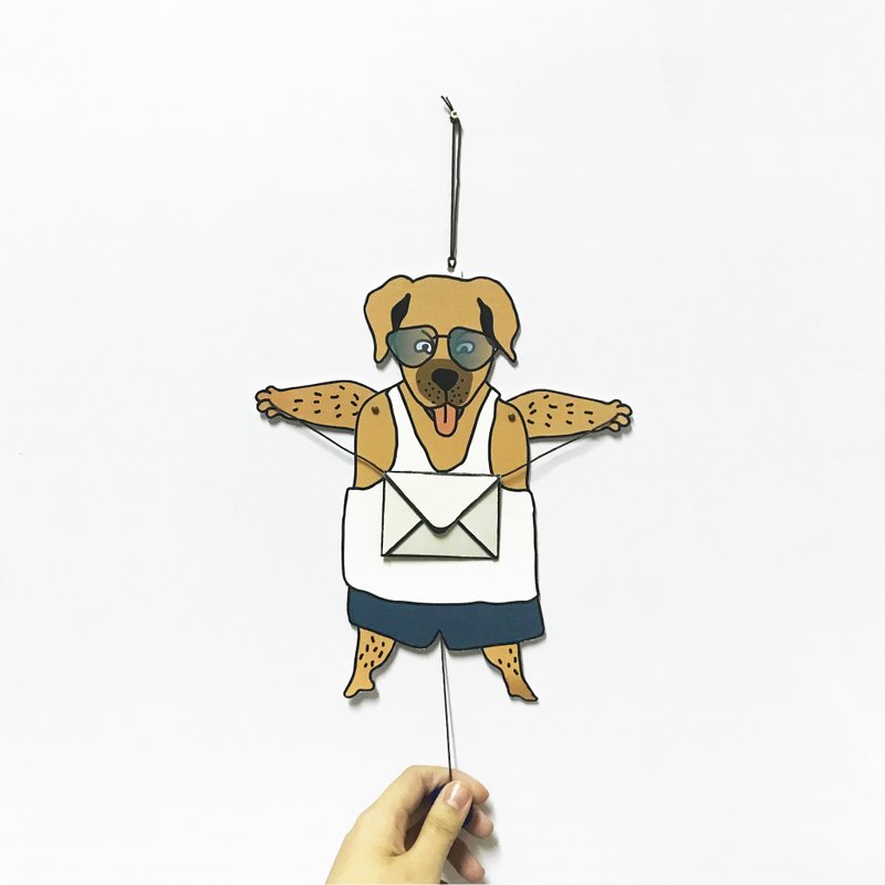 麻甩狗 + 小信封 / 活动心意卡 - 吊饰 - 纸 白色