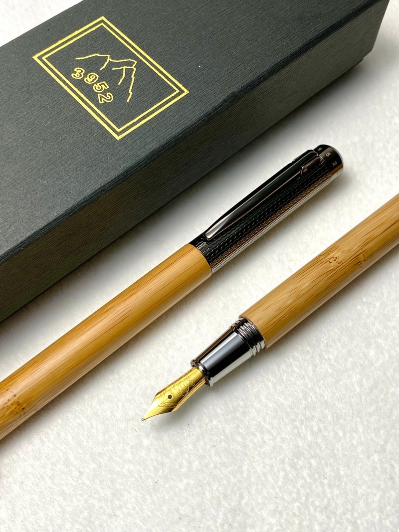 3952老山羊-鹅銮鼻 天然竹管 镀金钢尖钢笔 - 钢笔 - 其他材质 