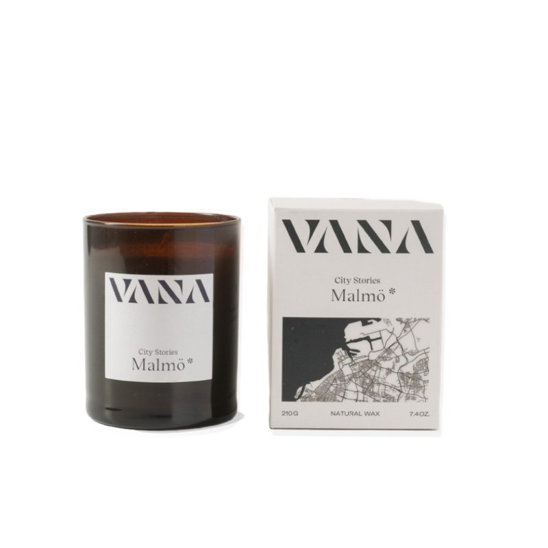 城市系列 MAL马尔默 香氛蜡烛210g-复古木质调 - 蜡烛/烛台 - 蜡 咖啡色