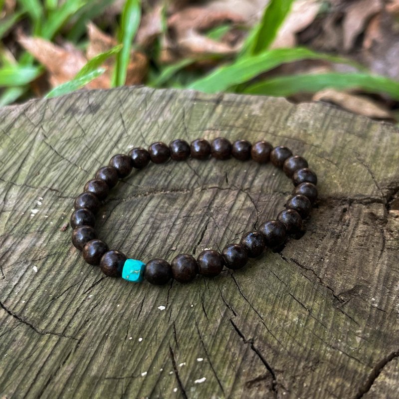 老沉木绿松石手串 - 手链/手环 - 木头 