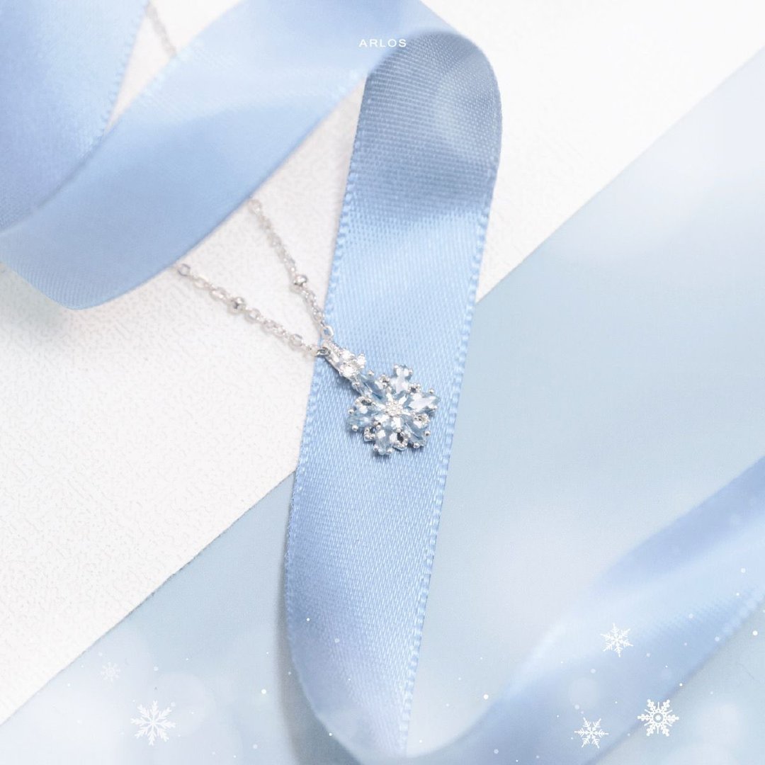 La Joie 海蓝宝初雪项链 - 项链 - 纯银 