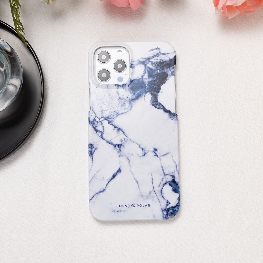 iPhone / Samsung 靛蓝古瓶 优雅云石纹 半包硬壳 手机壳【定制】 - 手机壳/手机套 - 塑料 蓝色