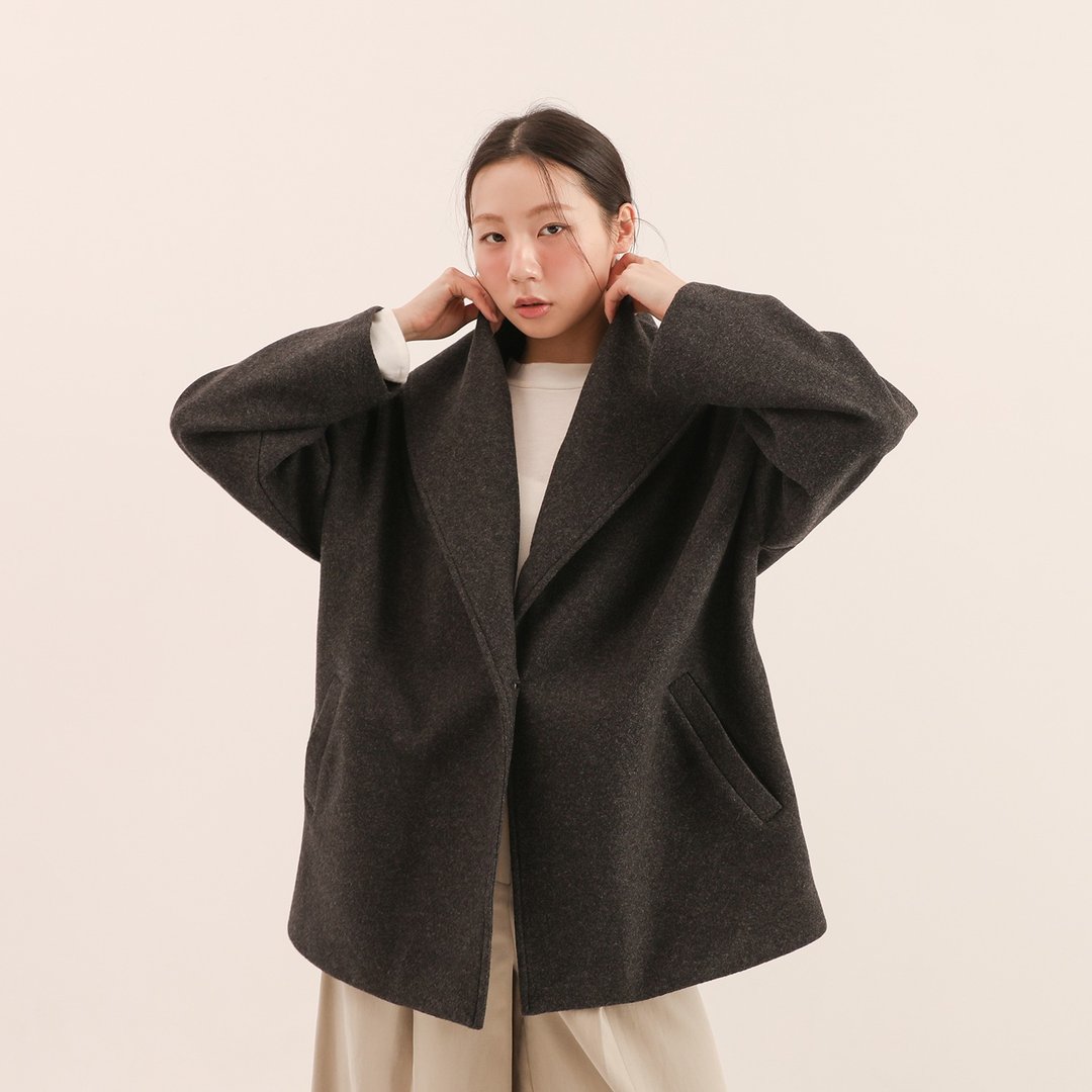 Intertwine_绸缪毛料大衣_25AF303_黑 - 女装休闲/机能外套 - 聚酯纤维 黑色