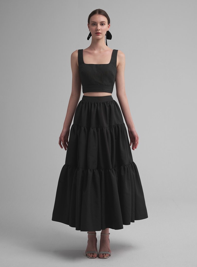 Selene舞动星辰塔夫绸两件式洋装 - 晚装/礼服 - 其他人造纤维 黑色