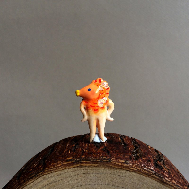 鱼男突变胸针(橙色) - 胸针 - 粘土 橘色