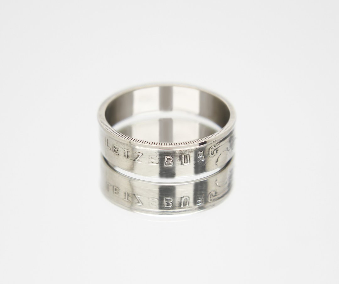 Luxembourg Coin Ring 1 franc 1952-1964 coin rings for men coin rings for women - 戒指 - 其他金属 