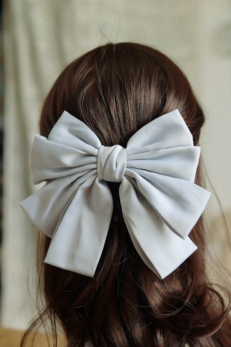 复古手作超大蝴蝶结弹簧夹发饰头饰 - 发饰 - 其他材质 