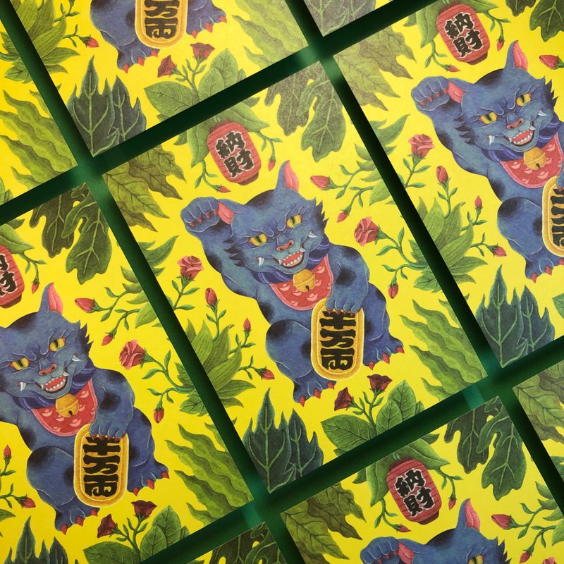 招财兽明信片 / 5款招财兽 / 手绘插画 - 卡片/明信片 - 纸 