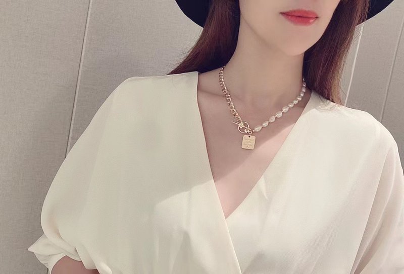 BABY串键 天然珍珠 项链 18k金款/s925银款 - 项链 - 珍珠 白色