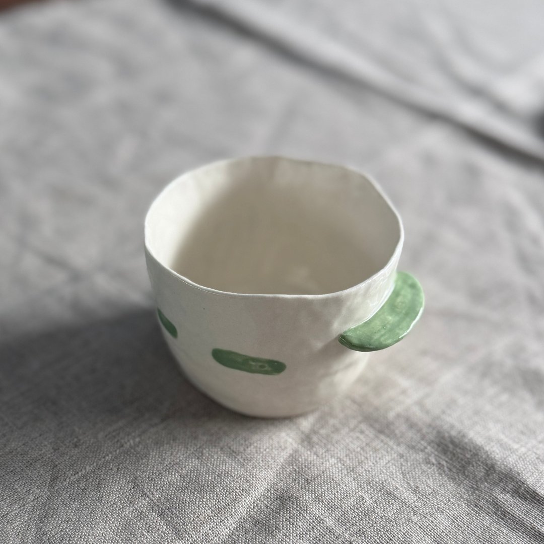 手捏有耳宽口杯/未完成之岛-森森 - 咖啡杯/马克杯 - 陶 