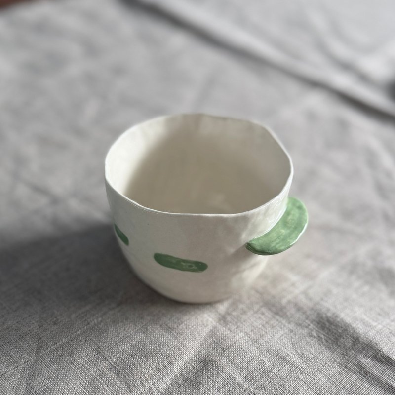 手捏有耳宽口杯/未完成之岛-森森 - 咖啡杯/马克杯 - 陶 