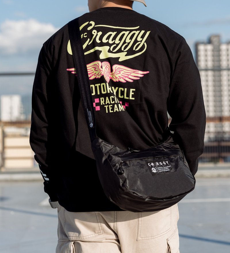 Craggy- Mini News 报童包 侧背包 随身包 日常包 斜背包 斜跨包 - 侧背包/斜挎包 - 聚酯纤维 黑色