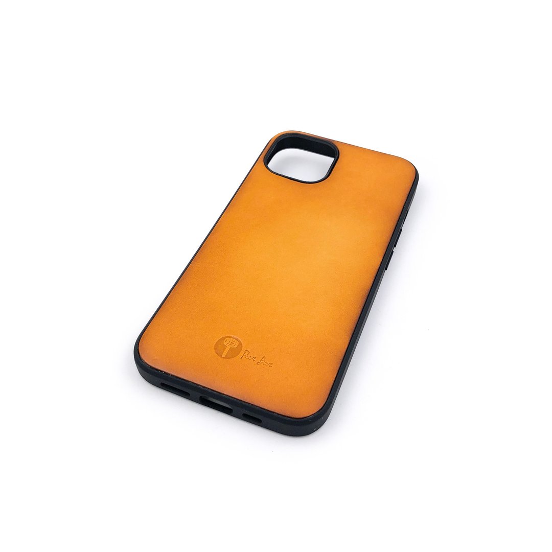 手工植鞣皮革-iPhone 13 手机壳 - 手机壳/手机套 - 真皮 卡其色
