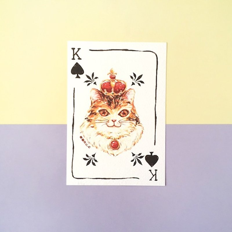 皇帝猫 扑克牌 明信片 - 卡片/明信片 - 纸 多色