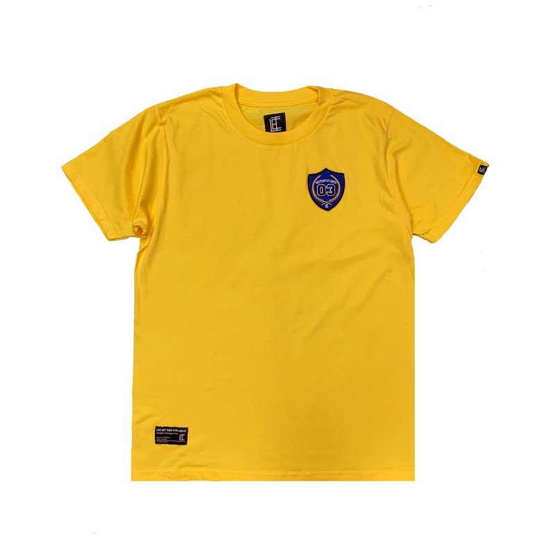 L.I.M.I.T.E - 繡花章T恤, 黃色 - 男装上衣/T 恤 - 棉．麻 黄色