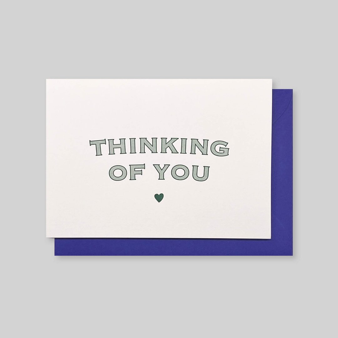 Thinking of You 活版印刷对折卡 - 卡片/明信片 - 纸 绿色