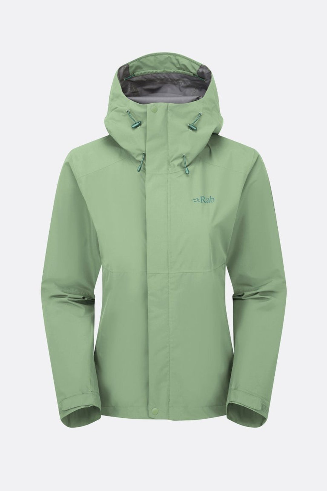 【Rab】Women's Downpour Waterproof Jacket 轻量防风防水连帽外 - 男装运动衣 - 聚酯纤维 绿色