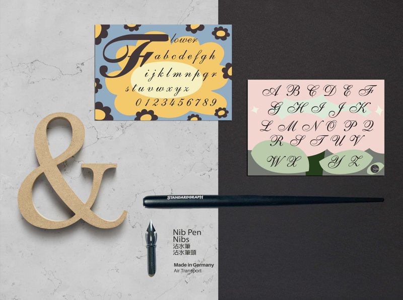 花式英文设计字帖工具组 | 沾水笔 | 礼物 - 插画/绘画/写字 - 纸 