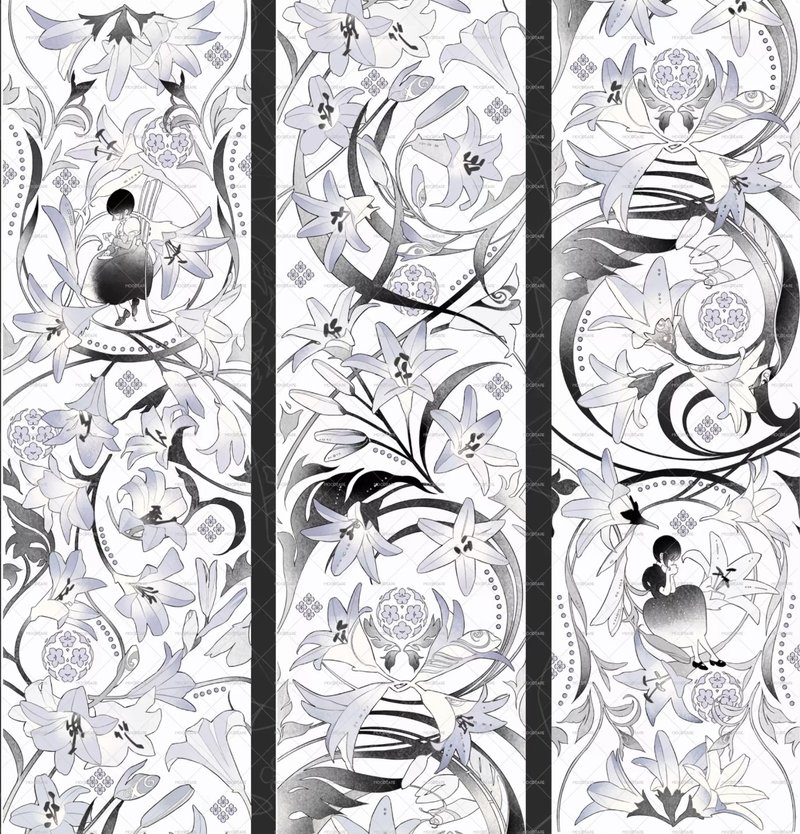 百合迷恋 PET  花朵 和紙膠帶   5米卷 - 纸胶带 - 其他材质 多色