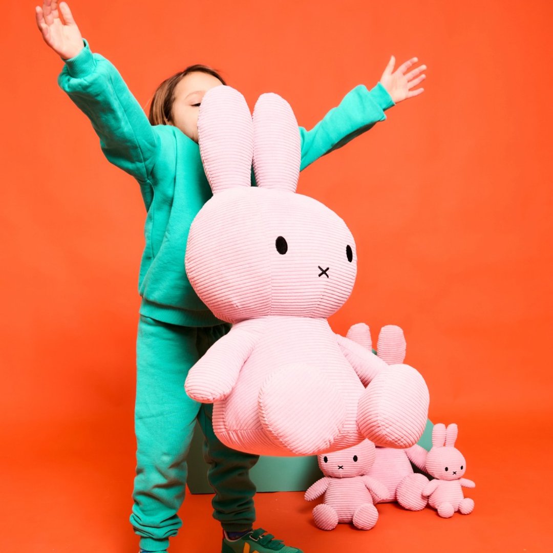 24H 出货 BON TON TOYS 米菲兔 ECO 灯芯绒填充玩偶 - 粉 23/33/50/70c - 玩偶/公仔 - 聚酯纤维 粉红色