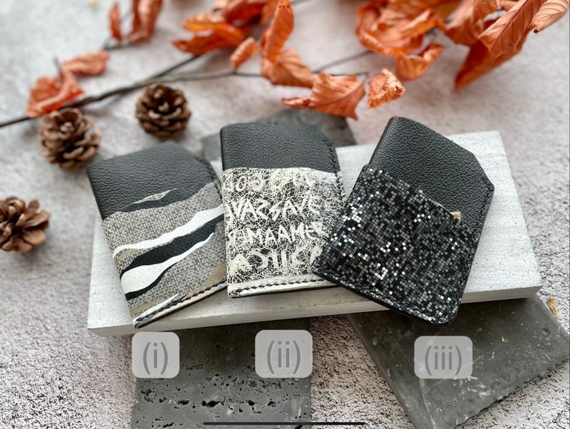 Neutral collection 中性の物 波兰山羊皮 纽约手绘羊革 卡片套 - 名片夹/名片盒 - 真皮 黑色