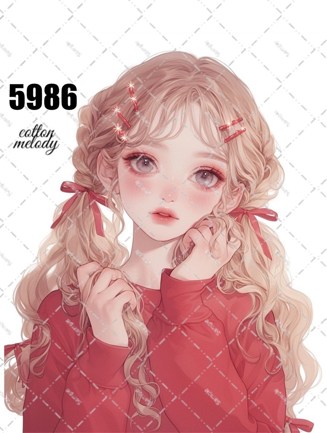 original sticker no.5986 人物贴纸 原创贴纸 人物贴纸 女孩贴纸 原创人物贴纸 - 贴纸 - 纸 