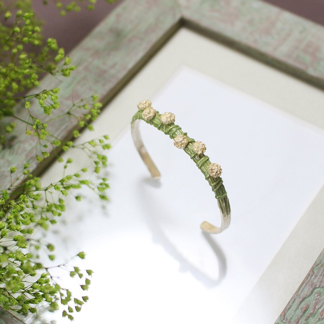 Blossom Crown Bracelet BL024 - 手链/手环 - 其他金属 白色