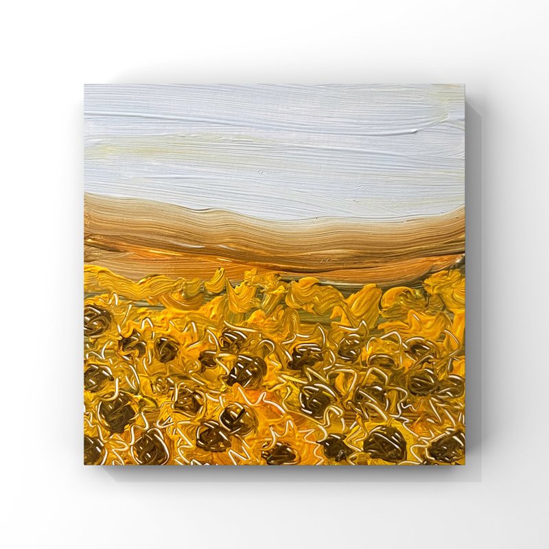 向日葵艺术 向日葵田原创油画 来自乌克兰的小艺术礼物 - 海报/装饰画/版画 - 其他材质 橘色