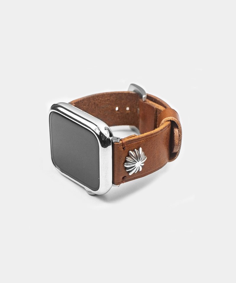 Heli Concho Apple Watch Strap_Brown - 表带 - 真皮 黑色