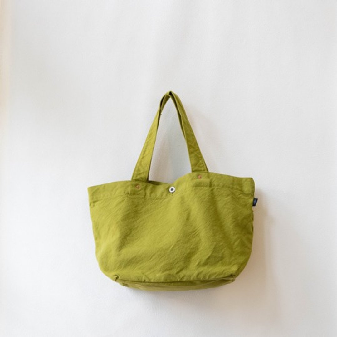 Boat-shaped tote bag L [Wakakusa] (VC-7L) - 手提包/手提袋 - 棉 绿色