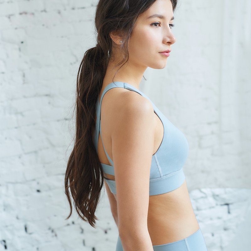 【MACACA】晨光悠扬3D Bra - AOA0843 薄雾蓝 - 女装运动内衣 - 聚酯纤维 透明