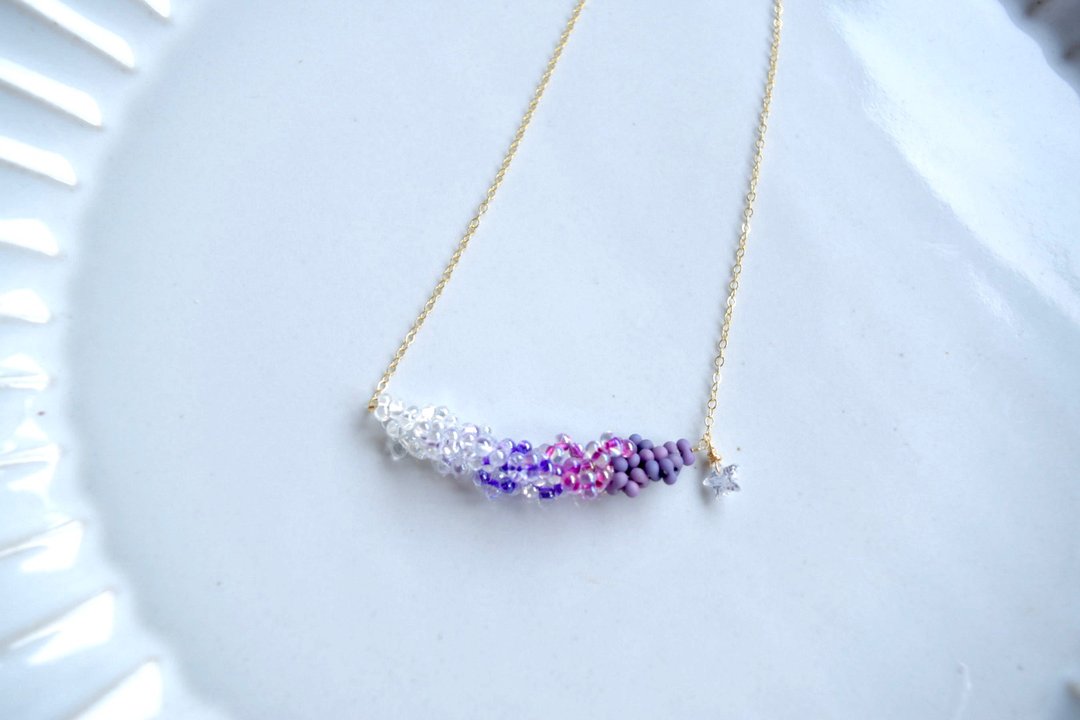 14K gold filled necklace - 袖扣 - 宝石 紫色