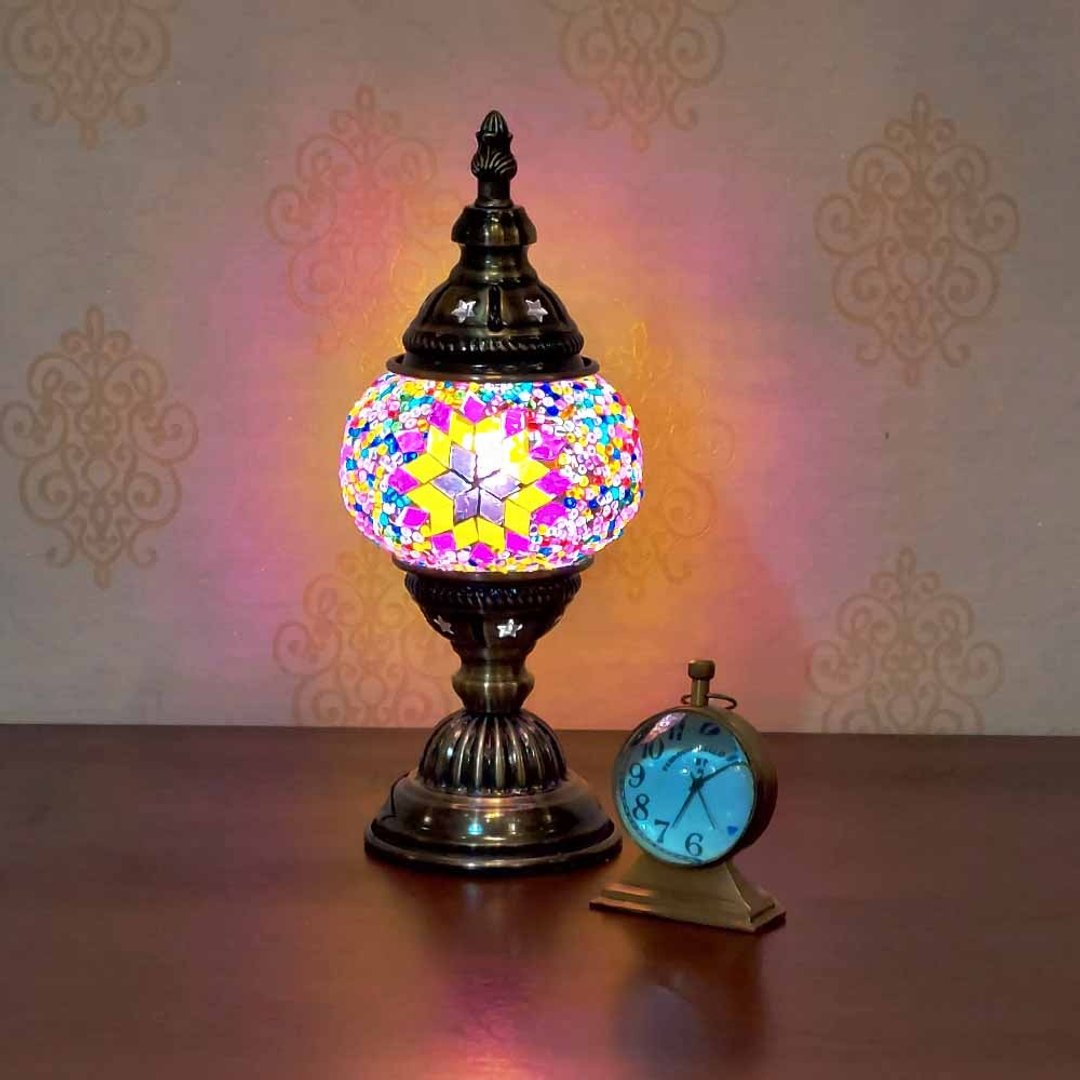 【DREAM LIGHTS】土耳其风 马赛克拼贴小桌灯 厚玻璃 马赛克桌灯 - 灯具/灯饰 - 琉璃 多色