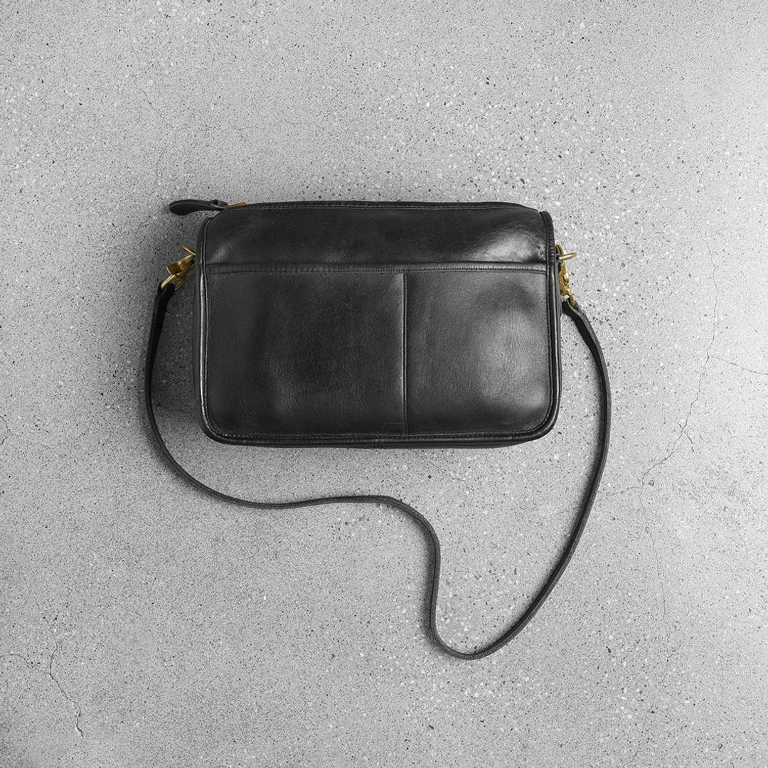 Coach 古董斜肩包 / Vintage 古着 - 侧背包/斜挎包 - 真皮 黑色