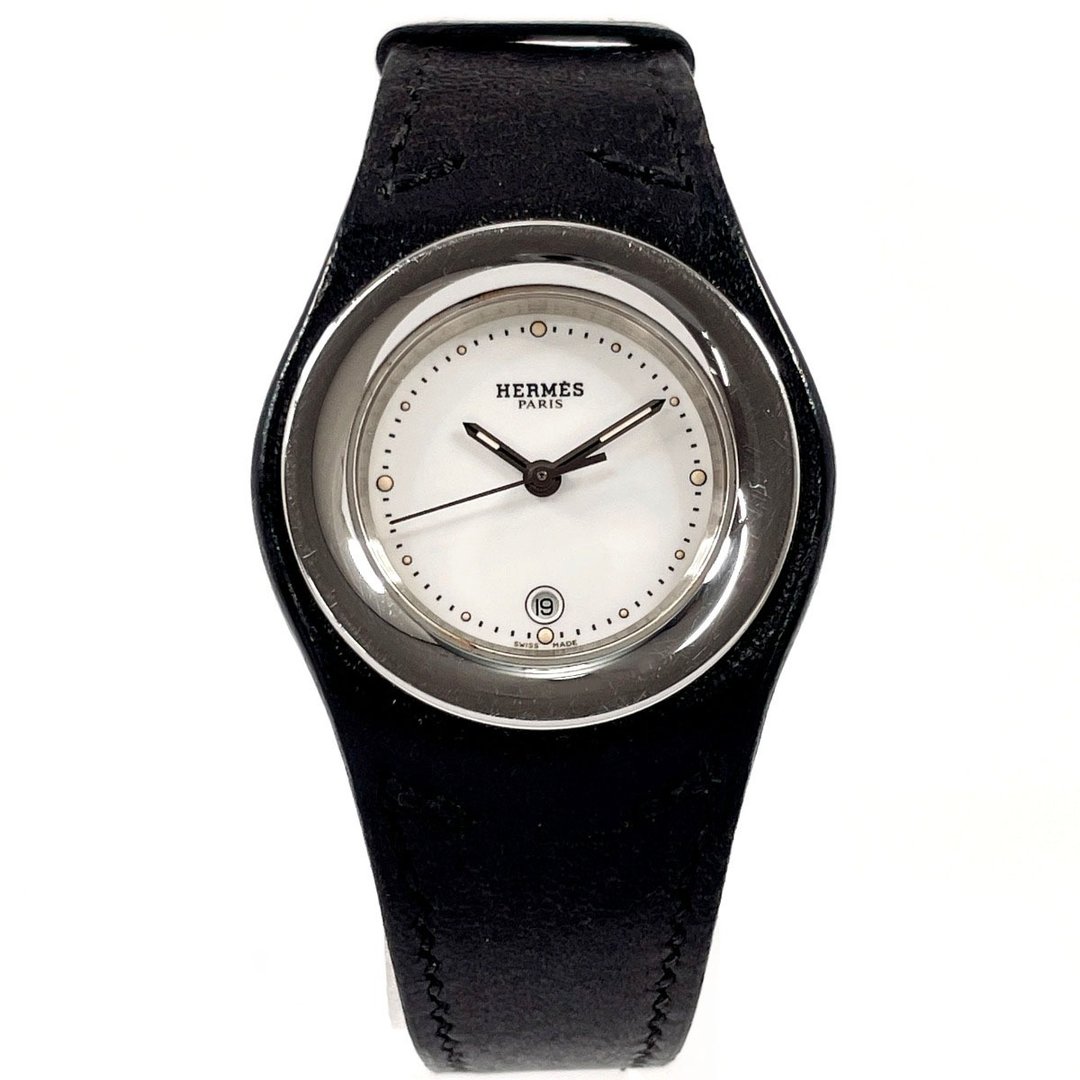 【日本直送 二手美品】爱马仕 HERMES 手表 HA1.210 Arceau 不锈钢/皮革 银色/黑色 - 女表 - 不锈钢 银色
