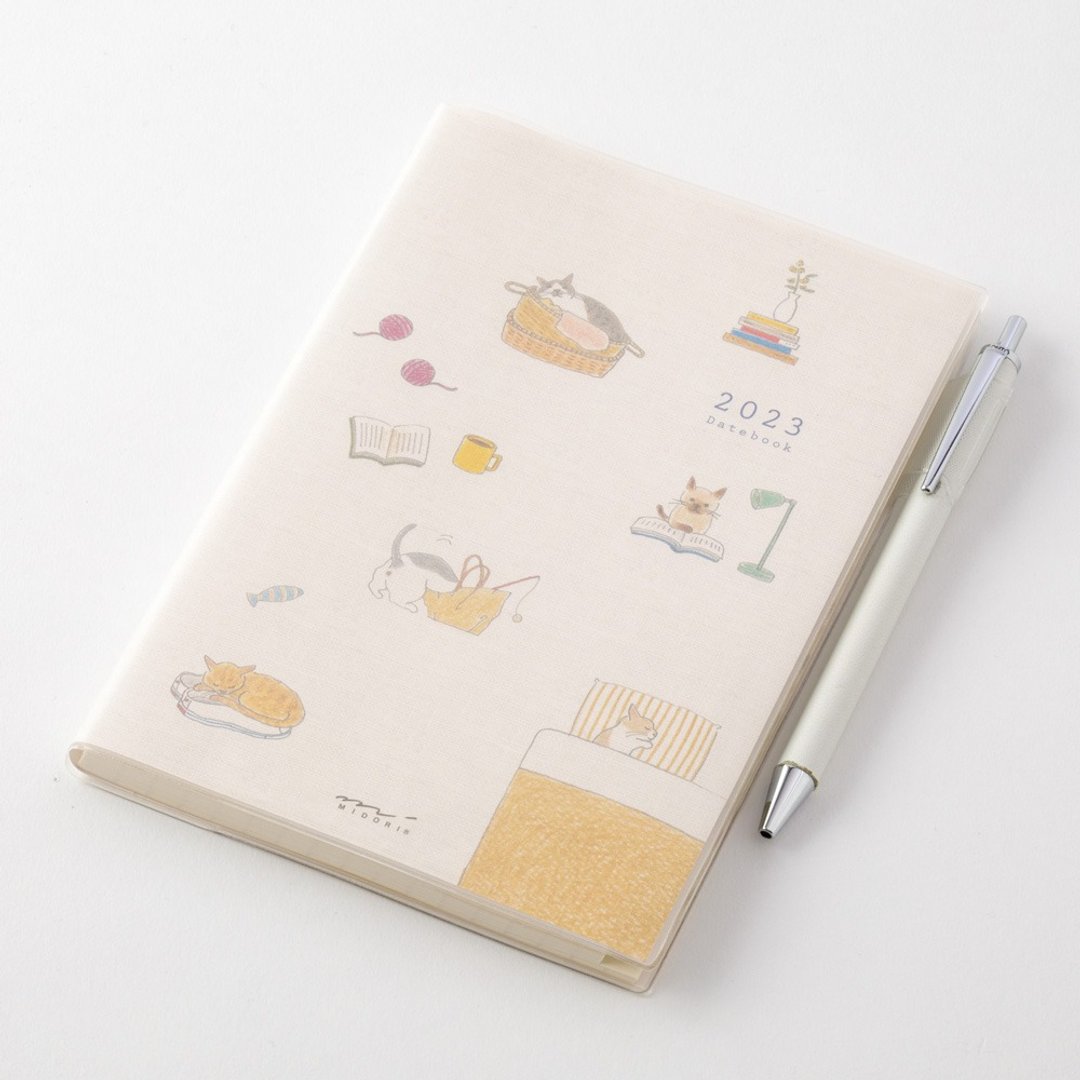MIDORI Pocket Diary 2023 月单周 B6 小猫 - 笔记本/手帐 - 纸 多色