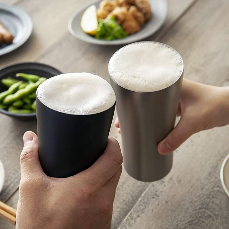 【孔雀Peacock】420ML 真空断热 不锈钢杯/啤酒杯/冰坝杯-原刚色 - 保温瓶/保温杯 - 不锈钢 银色
